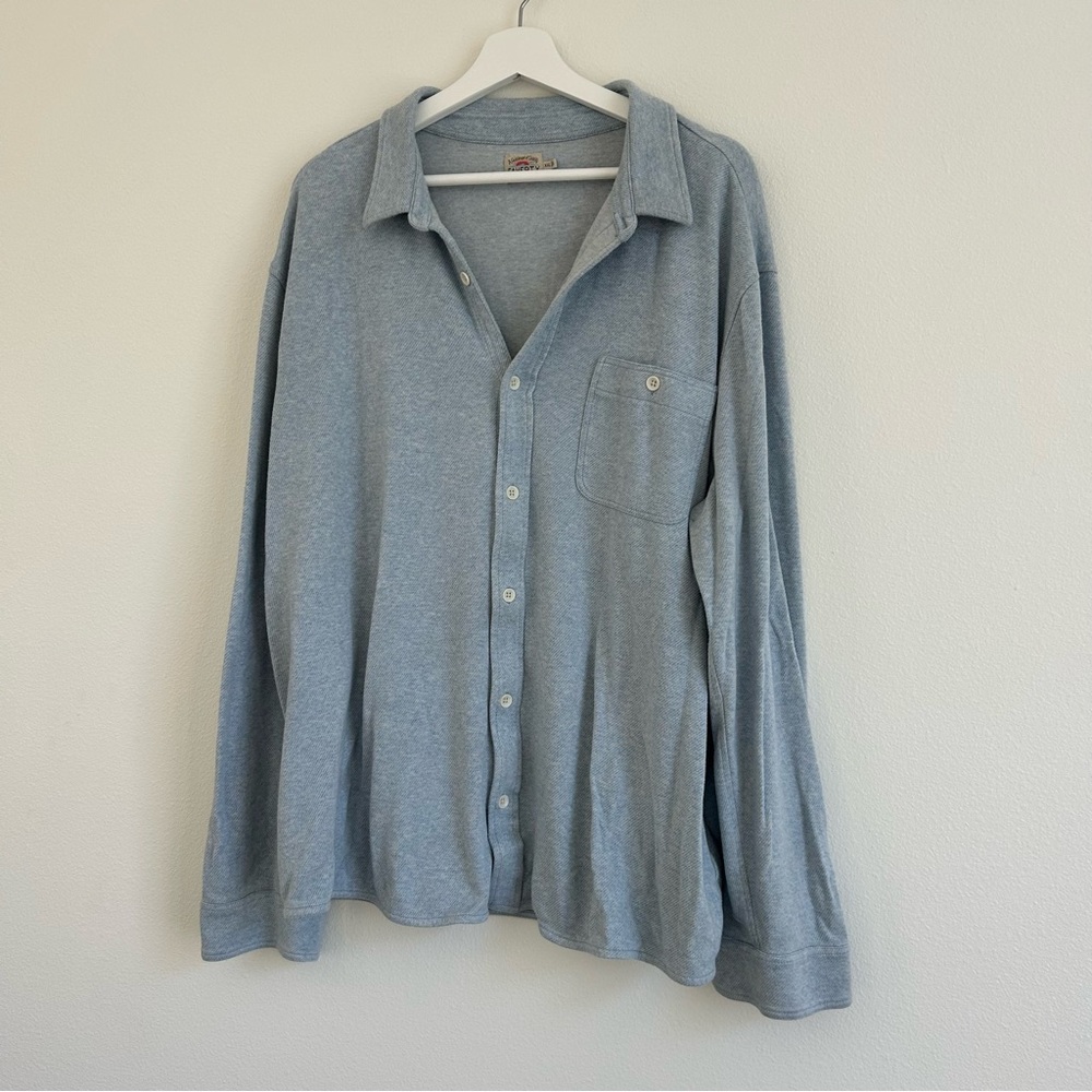 Faherty Heathered Blue Polo Shirt - XXL